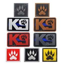 Trooper Sheriff Tactical K9 UNIT Black Grey Hook Back Patch For Body Armor K-9 Badge Applique