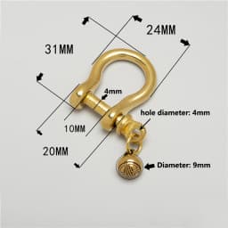 1x Brass Carabiner D Ring Shackle with Silent Bell Fob Clip Buckle Keyring Keychain Hook Parts Car Motorcycle Key Accessories