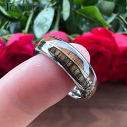 6MM 8MM Mens Womens Tungsten Carbide Ring With Double Wood And Steel Arrow Inlay Fashion Gift Jewelry Comfort Fit