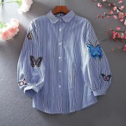 New Embroidered Shirt Women's 2024 Summer Fashion Retro Western Style Design Sense Loose Lantern Sleeve Blouse Lady Tops
