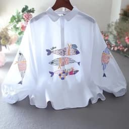 New Embroidered Shirt Women's 2024 Summer Fashion Retro Western Style Design Sense Loose Lantern Sleeve Blouse Lady Tops