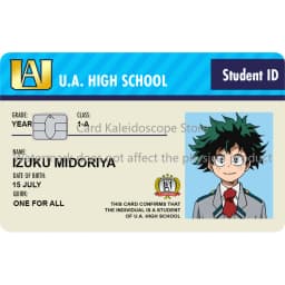 Anime My Hero Academia Student ID Series Redit Card Skin Sticker for VISA JCB Mastercard and Other Bank IC Card Decoration
