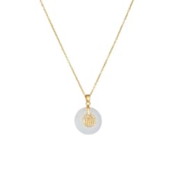 Chinese Style Classic Green Circle Stone Pendant Necklaces for Women Elegant Accessories Collar Jewelry Gifts for Friends