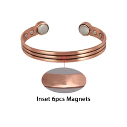 Vinterly Pure Copper Bracelet Men Women Adjustable Vintage Stripe Magnetic Bangle Arthritis Health High Magnet Jewelry Resizable