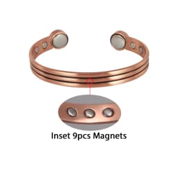 Vinterly Pure Copper Bracelet Men Women Adjustable Vintage Stripe Magnetic Bangle Arthritis Health High Magnet Jewelry Resizable