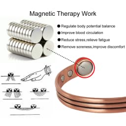 Vinterly Pure Copper Bracelet Men Women Adjustable Vintage Stripe Magnetic Bangle Arthritis Health High Magnet Jewelry Resizable