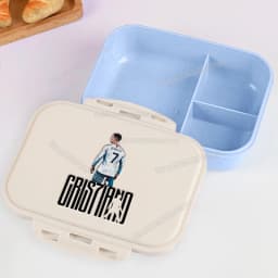 Football Player CR7 Student Lunch Box Cristiano Ronaldo Boy Girl Bento Case Home Office Outdoor Picnic Lunch Boxes Kids Gift