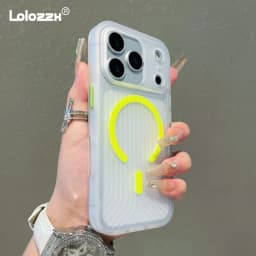 Corrugated Pattern For Magsafe Magnetic Wireless Charge Case For iPhone 17 16 15 14 13 Pro Max Transparen Bumper PC Matte Cover