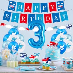 Airplane Birthday Decoration Happy Birthday Banner Airplane Garland Foil Latex Balloon Kids Plane Theme Party Baby Shower Supply