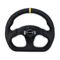 TIYPEOR 330mm13Inch Racing Drift Flat Steering Wheel Black Stitching Steering Wheel Fit Car and Simulation Racing Game