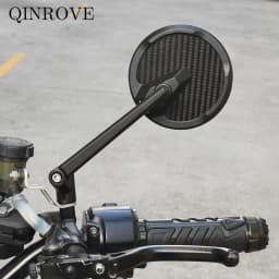 Carbon Fiber Aluminum Alloy Motorcycle Rearview Mirror M8 M10 Convex Side Mirror Universal Scooter Cruiser Motorbike Accessories