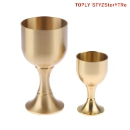 Brass Chalice Cup Cocktail Glass Wine Goblet Brass Beverage Tumbler Brass Goblet Metal Liquor Tumbler For Party Home Accessories