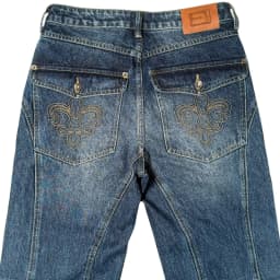 Y2K Retro Blue Flare Jeans Unisex Washed Denim Pants Embroidered Back Pocket Streetwear Wide Leg Bootcut Jeans