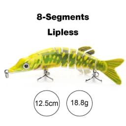 TREHOOK 10cm/12.5cm Pike Wobblers for Fishing Artificial Bait Hard Multi Jointed Swimbait Crankbait Lifelike Fishing Lure Tackle