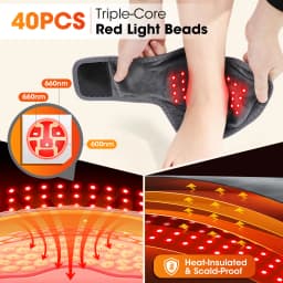 Red Light Cordless Heated Ankle Massager 660nm 40 LED Beads, Vibration Massage Foot Hand Wrap,Ankle Wrist Neck Brace for Choose