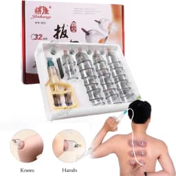 32 Cans Back Vacuum Cupping Device Set Professional Suction Cup Massage Meridian Dredge Vacuum Suction Treatment Cupping Device