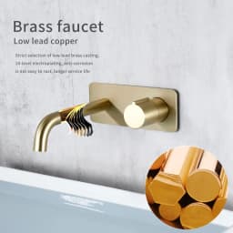 Bathroom Faucet Wall Mounted Mixer Sink Tap Dual Control Single Handle Faucet Solid Brass Rose Gold Tap Hot And Cold Water