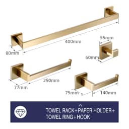 Brushed Gold Bathroom Accessories Set Toilet Brush Holder Toilet Paper Holder Towel Bar Rail Rack Hanger Hook Soap Dish Hardware