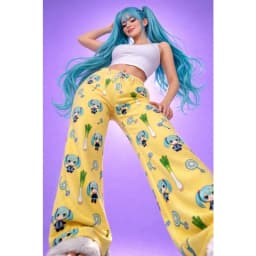 2026 Summer Miku Cartoon Full Over Print Adult Kids Pajama Pants Flannel Quick-dry Comfy Lightweight Casual Pants Kawaii Pants