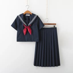 Navy blue JK uniform Autumn Summer Short/long Sleeve Japanese School Uniforms For Girls Sailor Pleated Skirt JK Sets Uniform