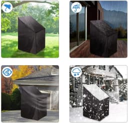 Outdoor Garden Terrace Stackable Chair Dust Cover Storage Bag Furniture Protection Cover Furniture Waterproof Black