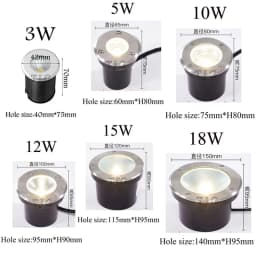 3W 5W 10W 15W Outdoor Buried Garden Path Spot Recessed Inground Lighting 220V DC12V IP67 Waterproof Led Light Garden Underground