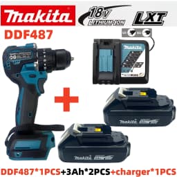 Makita DDF487 10mm Brushless 18V 3.0Ah Li-ion Cordless Drill, High Torque Electric Screwdriver With Makita 18V Battery