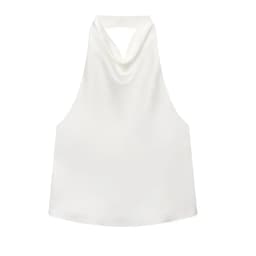 HXAO Halter Neck Women's Top Off Shoulder Satin Crop Top Women Summer Sexy Backless Tank Party Tops Y2K Aesthetic Camisole