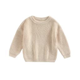Suefunskry Newborn Baby Girl Boy Knitted Long Sleeve Autumn Winter Sweater Solid Loose Pullover Casual Tops Kids Clothes 3M-5Y