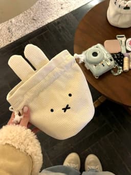 @2026 Miffy Kawaii Corduroy Bundle Pocket Cute Portable Large Capacity Storage Bag Makeup Bag Drawstring Handbag Cute Gift Toy