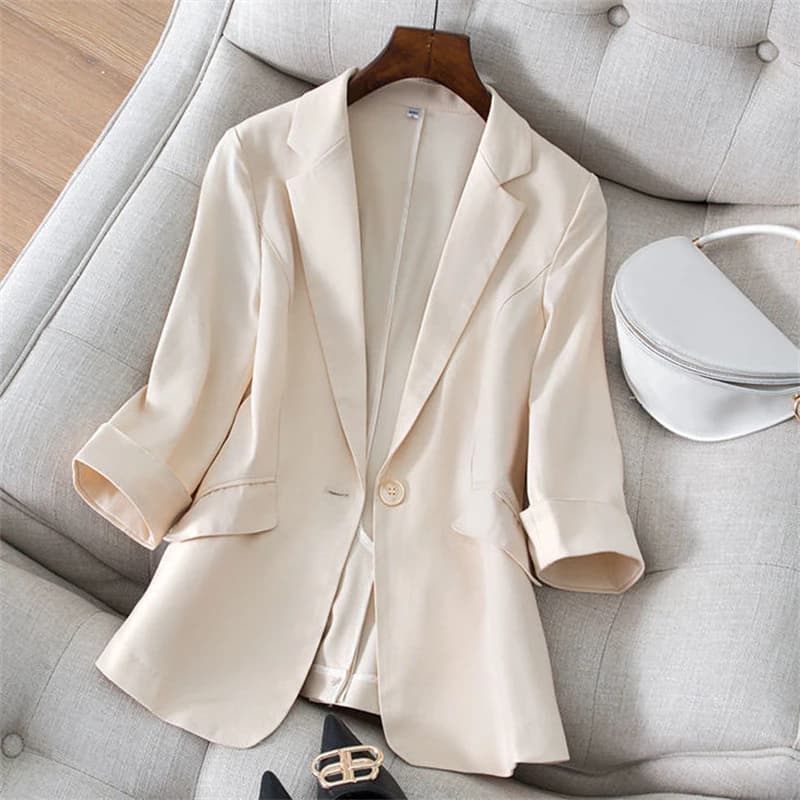 2026 Spring Summer New Temperament Versatile Large Size Women's Small Blazer Coat Loose Elegant FemaleThin Blazer Jacket 4XL