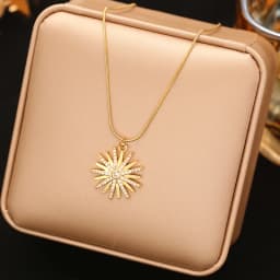 EILIECK 316L Stainless Steel Metal Fine Chain Bling Zirconia Necklace 18K Gold PVD Plated Waterproof Fashion Jewelry For Women