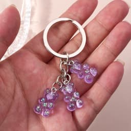 Aihua 12 Colors Cute Cartoon Candy Color Gummy Bear Keychains for Women Girls Resin Bear Keychains Sweet Jewelry Gifts