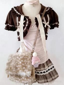 Vintage Sweet Chic Lolita 3 Piece Set Women Lace Cardigan + Camisole Top + Plaid Cake Mini Skirt Japanese Kawaii Fashion Outfit