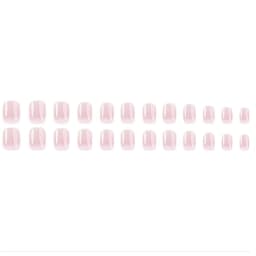 24 pieces of new French-style press-on nails (fashionable fake nail stickers), paired with 1 piece of jelly glue and 1 nail file