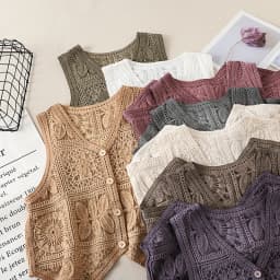 Women's Boho Style Crochet Lace Vest White Beige Green Purple Brown Sleeveless Summer Jackets Coat Hollow Out Knit Cover Ups Top
