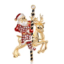 Luxury Rhinestone Christmas Tree Brooches for Women Exquisite Crystal Penguin Elk Snowman Brooch Pins Corsage Christmas Jewelry