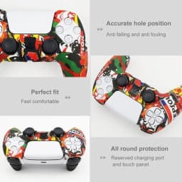 Silicone Cover Skin for PlayStation 5 Accessories for PS5 Controller Cover Thumb Grips Anti-slip Protection Shell Skin for PS5 S
