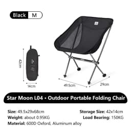 Naturehike Ultralight Folding Chair L04 150kg Load Capacity for Fishing Picnic Outdoor Hiking Moon Chair Portable Relax Chair