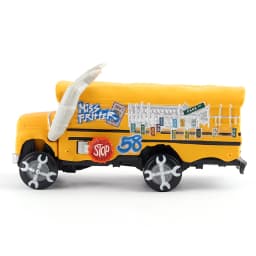 Original Pixar Cars 3 Anime Figure School Bus Cartoon Model Cars 1:55 Metal Die Casting Alloy Cars Child Toys Birthday Gifts