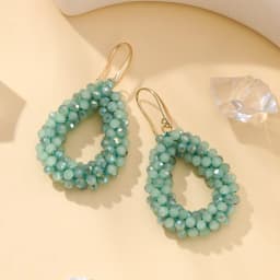 INKDEW Small Earrings National Flag Colors Water Drop Earrings for Women Handmade Beads Crystal Earrings Gift Jewelry EA124