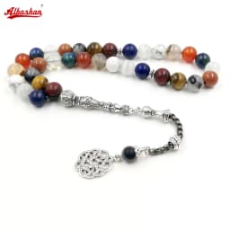 Tasbih 12 natural gemstone stone beads muslim prayer beads Eid ramadan gift islamic rosary arabic misbaha accessories on hand