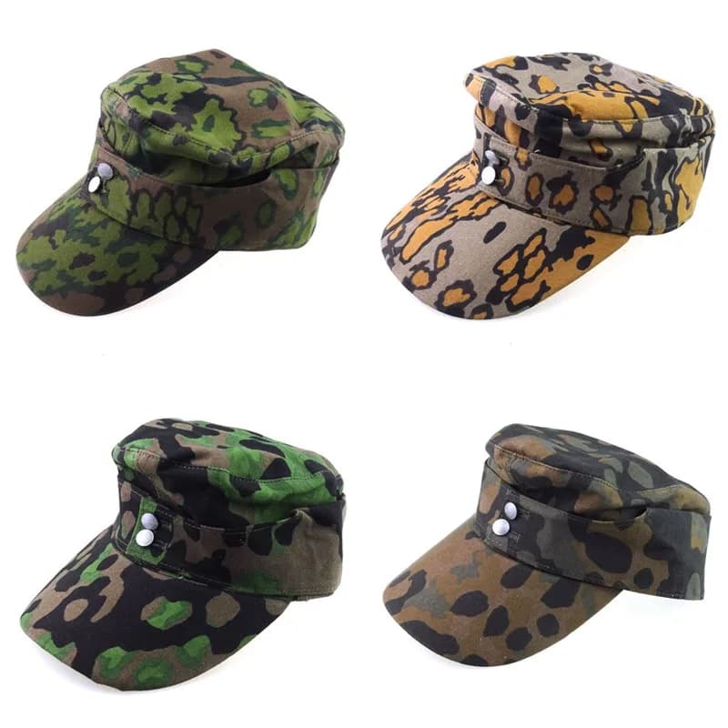 WW2 WWII German M43 Spring Autumn Oakleaf Plane Tree Camouflage Cotton Cap Hat Size EU 57 58 59 60 61 62