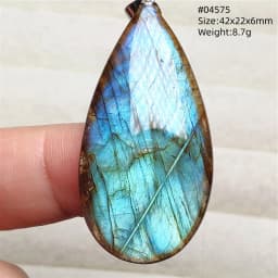 Natural Blue Light Labradorite Pendant Jewelry Water Drop Crystal Flash Labradorite Bead Necklace Women Men AAAAAA