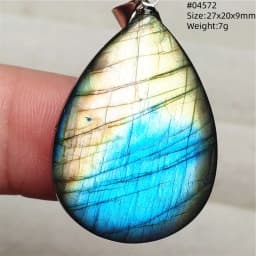 Natural Blue Light Labradorite Pendant Jewelry Water Drop Crystal Flash Labradorite Bead Necklace Women Men AAAAAA