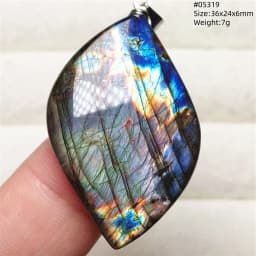 Natural Blue Light Labradorite Pendant Jewelry Water Drop Crystal Flash Labradorite Bead Necklace Women Men AAAAAA