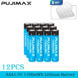 PUJIMAX Rechargeable Lithium Battery AA 4255mWh/AAA 1100mWh Batteries High Capacity 1.5V Battery for Clocks Mouse Remote Control