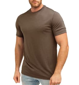 100% Superfine Merino Wool T Shirt Mens Base Layer Tee Merino Wool 180G Everyday Undershirt Wicking Breathable Anti-Odor
