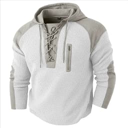 Spring Autumn Men's Casual Hooded Sweatshirt Vintage Patchwork Casual Sports Sweatshirts Mlae Fashion Drawstring Pullover Hoodie