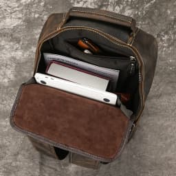 Men's Crazy Horse Leather Backpack 15.6" Laptop Cow Leather Daypack Large Capacity Male Travel Backpack With USB Cable